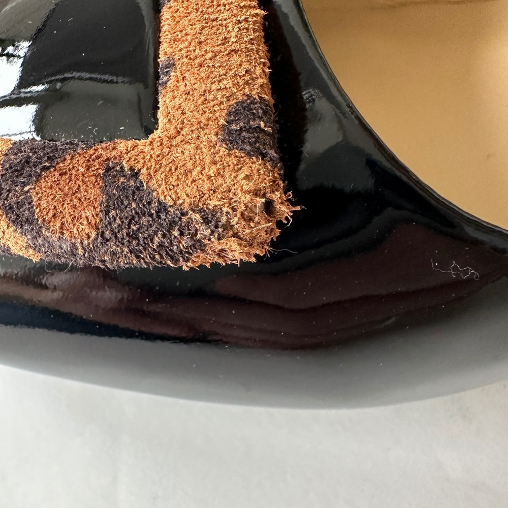 Girotti Black Patent Leopard Buckle‎ Classic Block Heel Pumps Shoe EU 39 US 8 - Picture 11 of 11